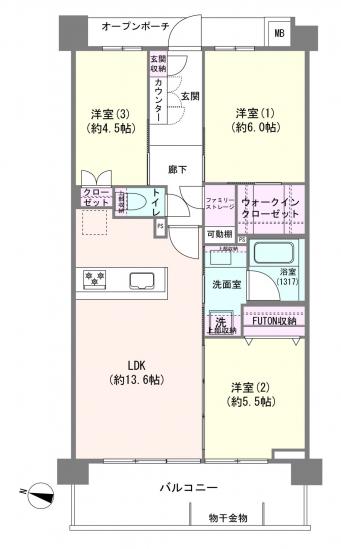イニシア江古田-1-間取図(平面図)