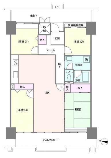 光が丘パークタウン大通り北　２号棟-1-間取図(平面図)