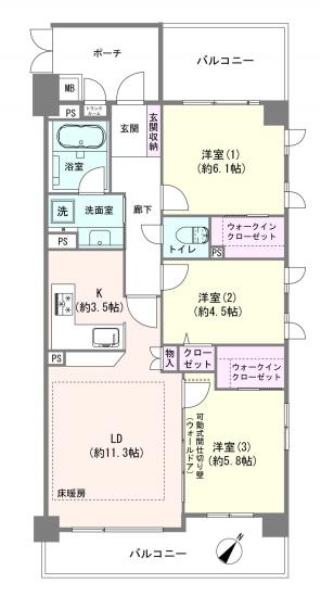 コスモ日本橋浜町-1-間取図(平面図)