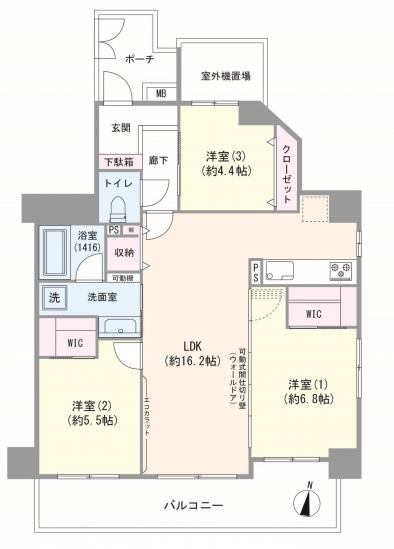 ハイホーム清澄庭園ブロードパーク-1-間取図(平面図)