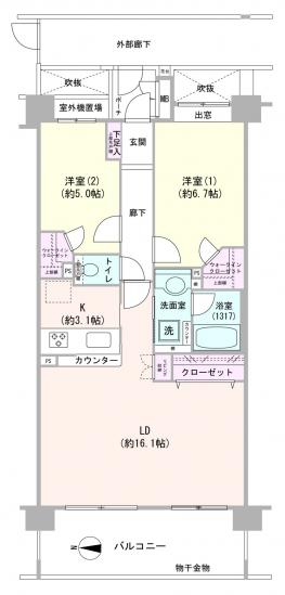 コスモ東京ベイフォート-1-間取図(平面図)