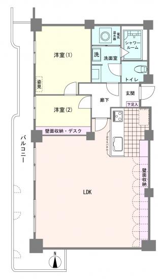 清新北ハイツ　７号棟-1-間取図(平面図)