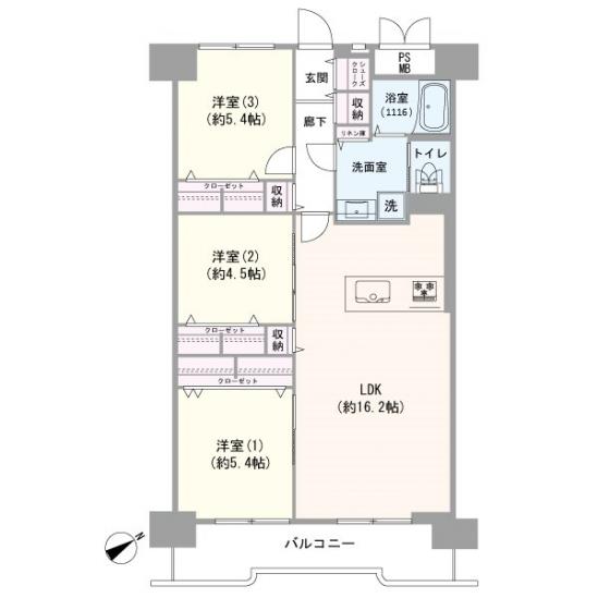 シティコープ豊洲-1-間取図(平面図)