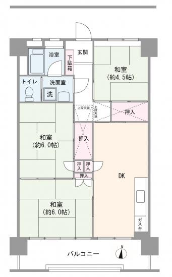 南砂四丁目住宅-1-間取図(平面図)