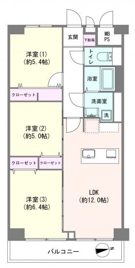 東大島ハイライズ-1-間取図(平面図)