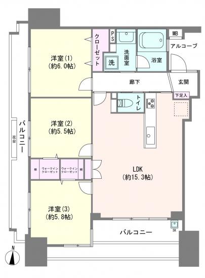 エコヴィレッジ木場-1-間取図(平面図)