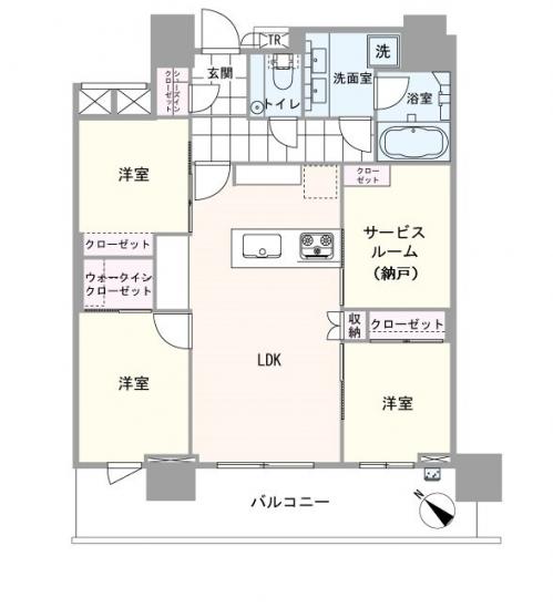 Ｂｒｉｌｌｉａ　ＴＨＥ　ＴＯＷＥＲ　ＴＯＫＹＯ　ＹＡＥＳＵ　ＡＶＥＮＵＥ-1-間取図(平面図)