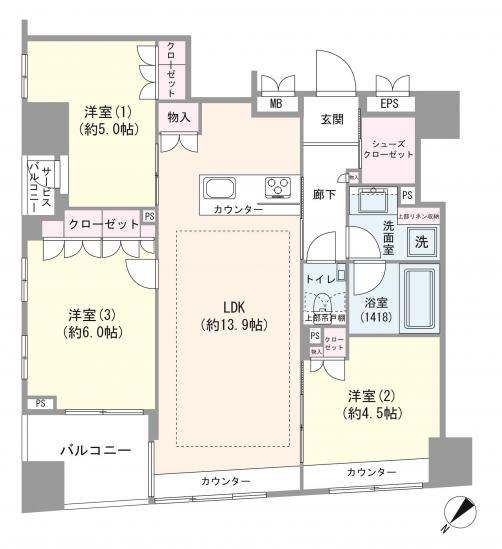 コノエ東日本橋駅前-1-間取図(平面図)