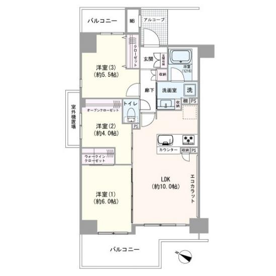 ナイスアーバン新大橋隅田川ステージ-1-間取図(平面図)