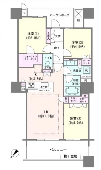 Brillia有明Sky Tower-1-間取図(平面図)