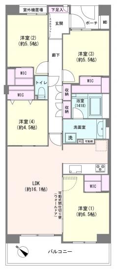 ルネ・ベイグランデ-1-間取図(平面図)