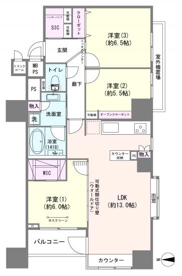 東陽町セントラルタワー-1-間取図(平面図)