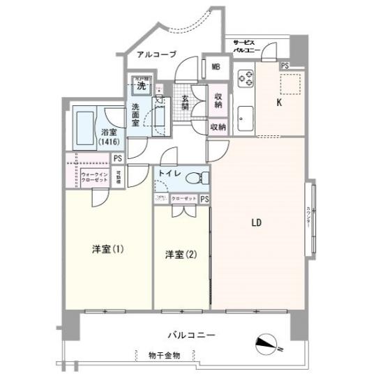 アスコットパーク両国-1-間取図(平面図)