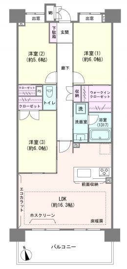 クレストフォルム東京アヴァンセ-1-間取図(平面図)