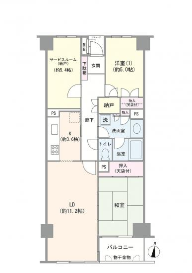 大島ファミール恩賜公園-1-間取図(平面図)