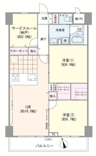 ウェルフェアグリーン南砂-1-間取図(平面図)