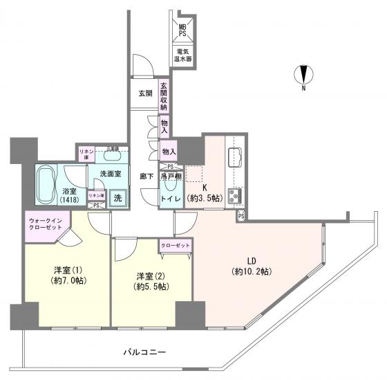 ライオンズタワー大島-1-間取図(平面図)