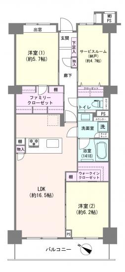 ルネ門前仲町パークステイツ-1-間取図(平面図)