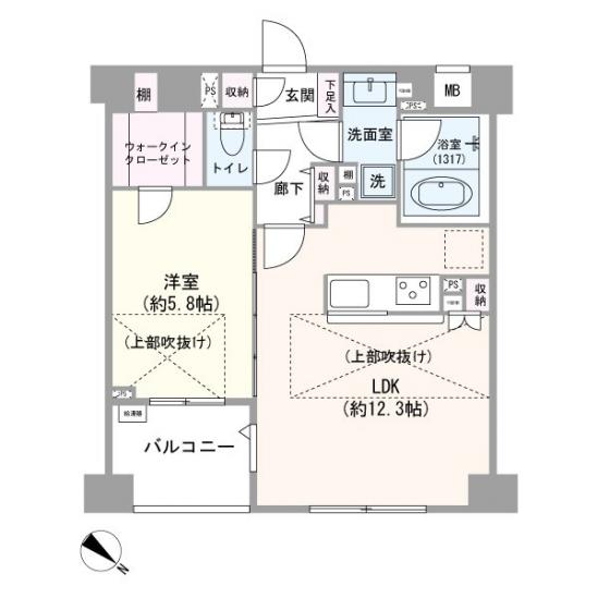 アーバンビュー月島-1-間取図(平面図)