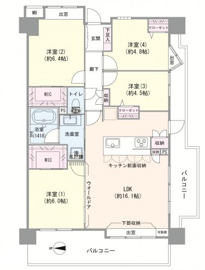 コスモ西大島グランステージ　南棟-1-間取図(平面図)