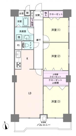 コープ南砂-1-間取図(平面図)