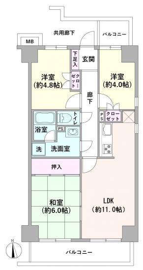 サニーハウス木場公園-1-間取図(平面図)