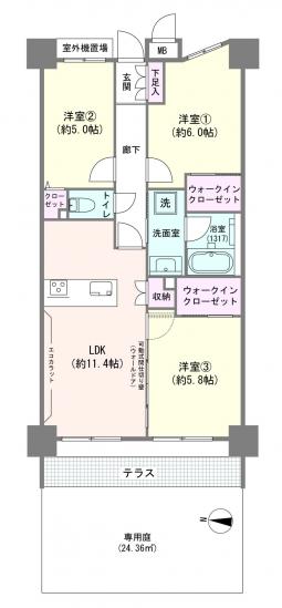 ライオンズプラザ東陽町-1-間取図(平面図)