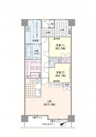 コスモウィル大島-1-間取図(平面図)