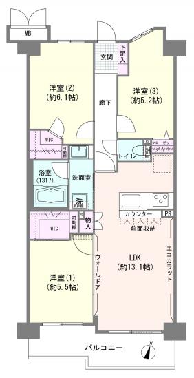 モア・ステージ辰巳-1-間取図(平面図)