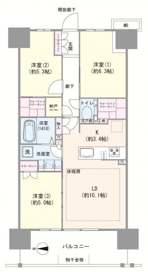 メイツ深川住吉-1-間取図(平面図)