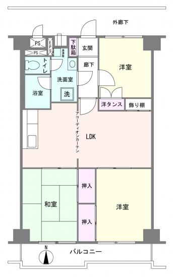 ジュネシオン小名木-1-間取図(平面図)