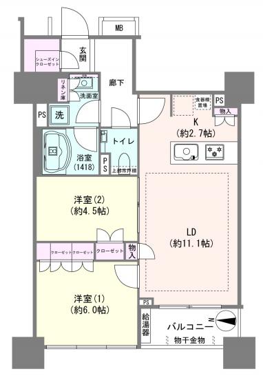 ザ　湾岸タワーレックスガーデン-1-間取図(平面図)