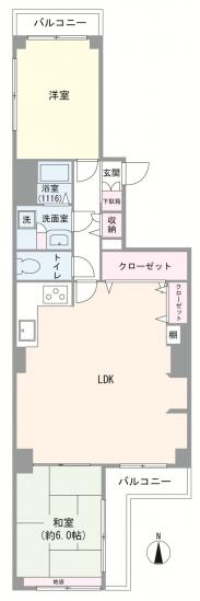 カナール住吉-1-間取図(平面図)
