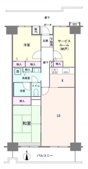 小松川パークマンション２号棟-1-間取図(平面図)