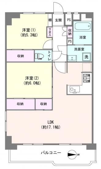 トーア辰巳マンション-1-間取図(平面図)