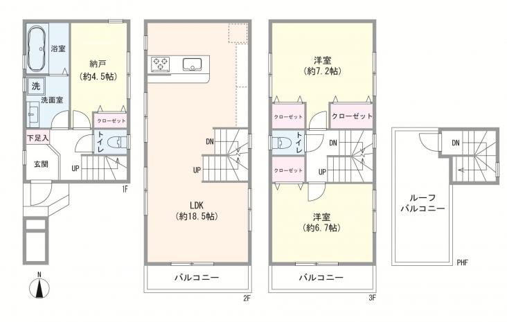 江東区大島七丁目中古戸建-1-間取図(平面図)