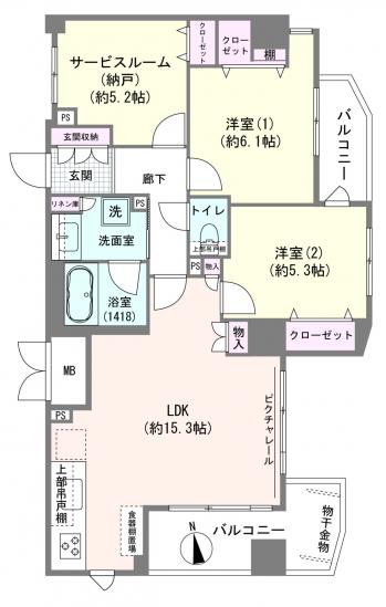 グリーンホームズ南葛西イーライフ-1-間取図(平面図)