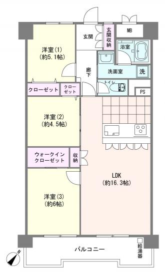 シティコープ豊洲-1-間取図(平面図)