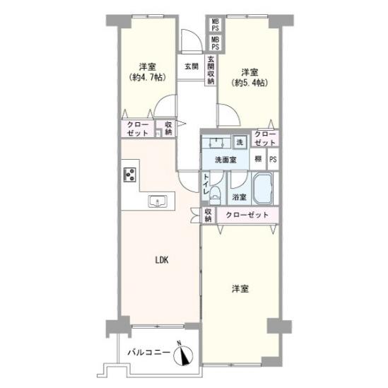 東陽町公園ハイツ壱番館-1-間取図(平面図)