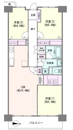 ファミリータウン東陽　Ｃ棟-1-間取図(平面図)