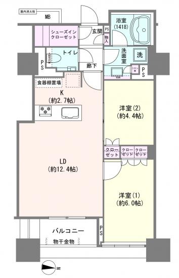 ザ　湾岸タワーレックスガーデン-1-間取図(平面図)