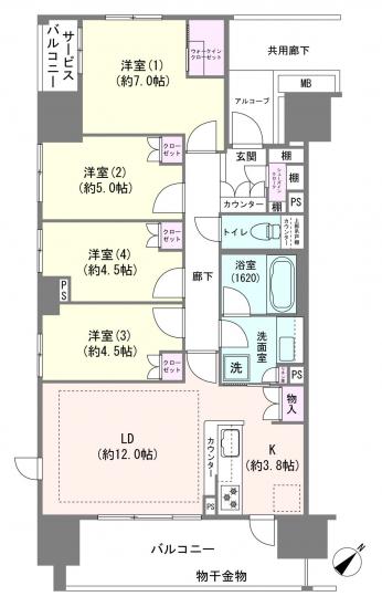 クレヴィア越中島-1-間取図(平面図)
