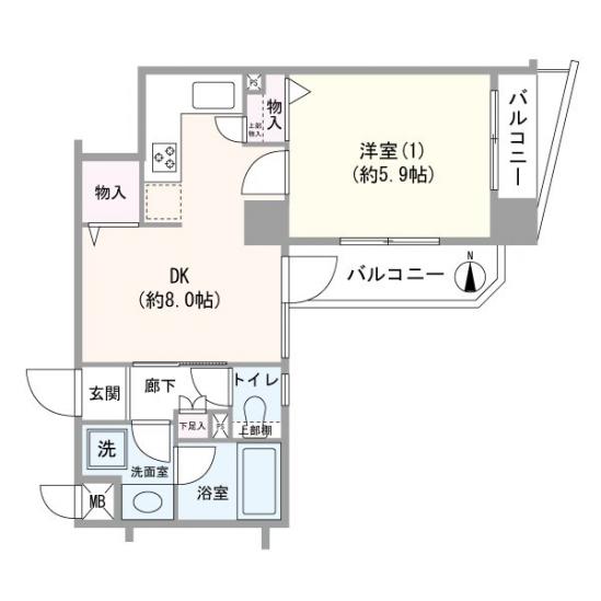 中銀門前仲町マンシオン-1-間取図(平面図)