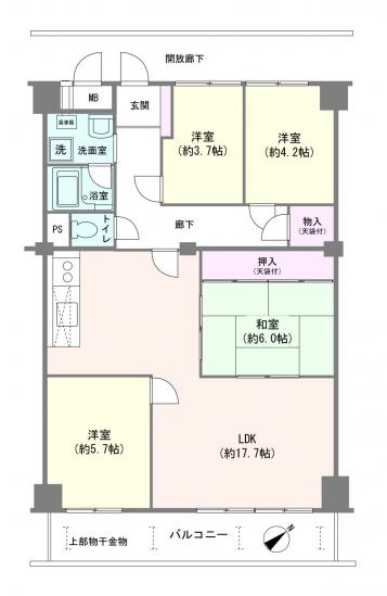 なぎさニュータウン４号棟-1-間取図(平面図)