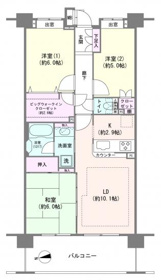 クレストフォルム東京アヴァンセ-1-間取図(平面図)