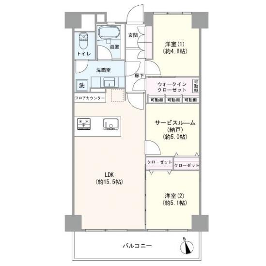 なぎさニュータウン　３号棟-1-間取図(平面図)