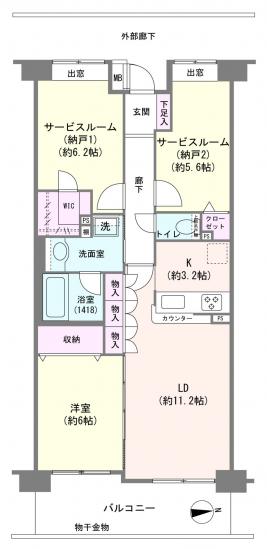 コスモシティ北砂-1-間取図(平面図)