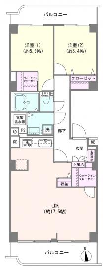 マンハイム大島-1-間取図(平面図)