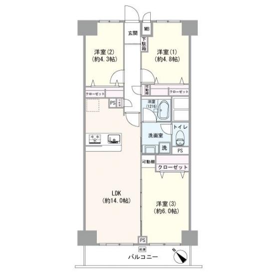 グリーンヒル西葛西１号館-1-間取図(平面図)