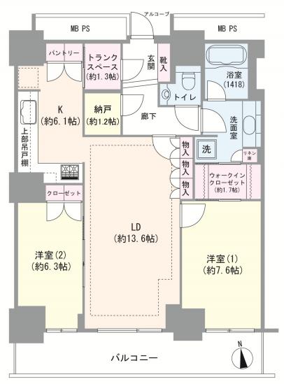 Ｗ Ｃｏｍｆｏｒｔ Ｔｏｗｅｒｓ ＥＡＳＴ-1-間取図(平面図)